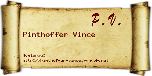Pinthoffer Vince névjegykártya